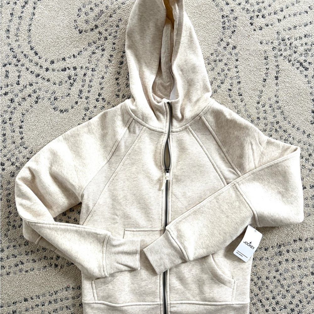 jockey women's soft comfort zip up hooded sweatshirt size S NWT